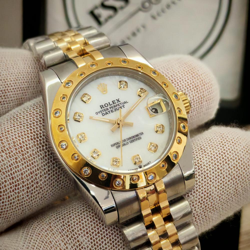 ⌚️ساعة فاخرة - ألماس/ذهب خالص ⚜️قلادة ألماس مصنوعة بشكل احترافي